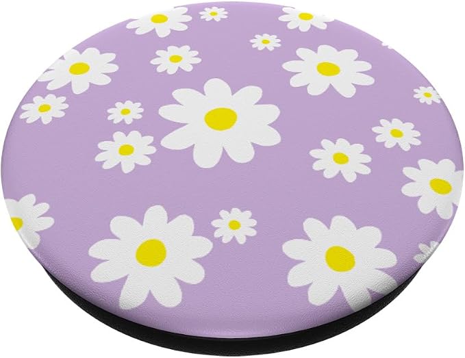 Purple Daisy Flower Cute Spring Floral Lavender Lilac Leaf PopSockets Adhesive PopGrip