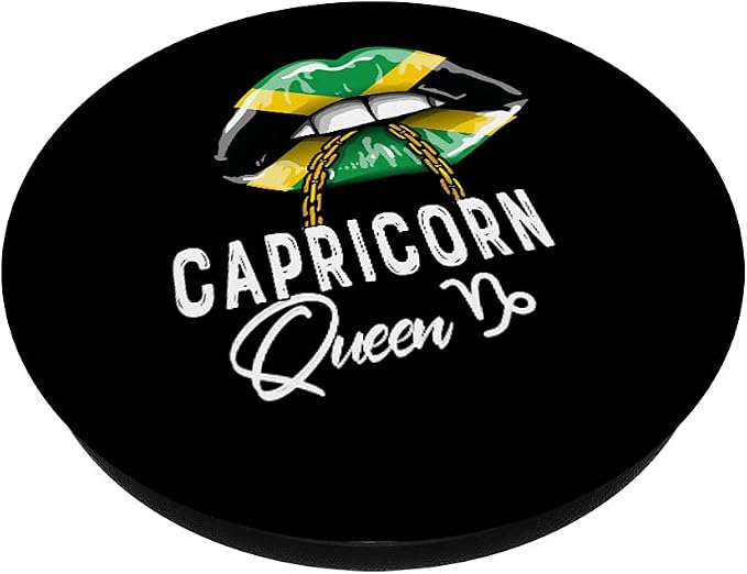Jamaica Capricorn Queen Zodiac Birthday Jamaican Womens Lips PopSockets Swappable PopGrip