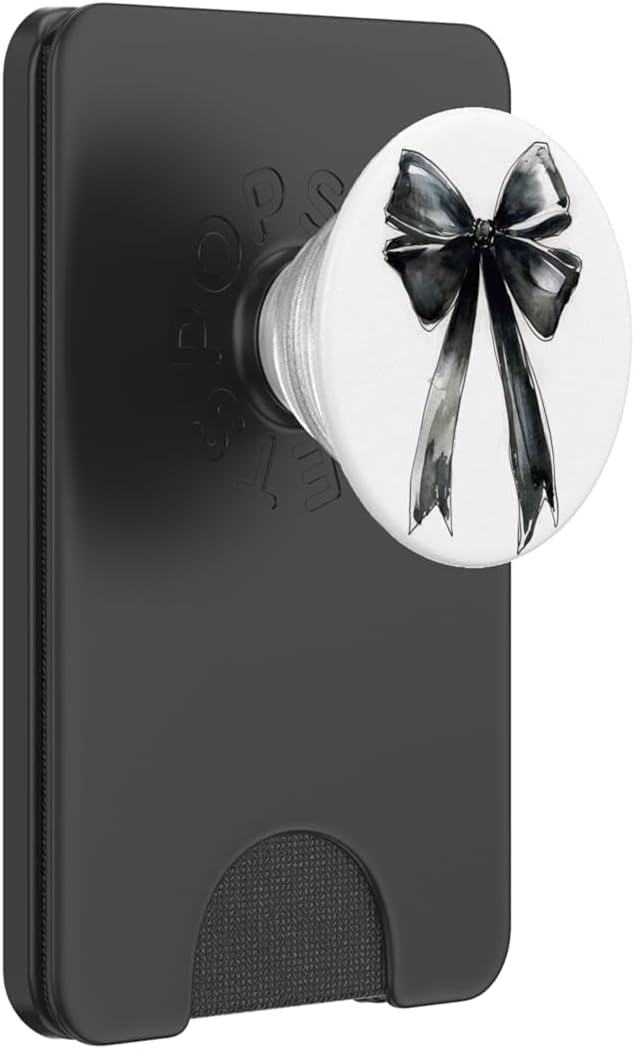 Girly | Bow in Watercolor || Coquette | Aesthetic Black Bow PopSockets Adhesive PopGrip