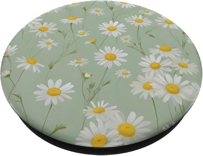 Daisy Flower Floral Sage Green PopSockets Adhesive PopGrip