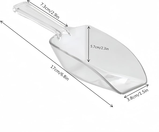 20 Pack Plastic Buffet Serving Tongs & Ice Scoop Set, Clear