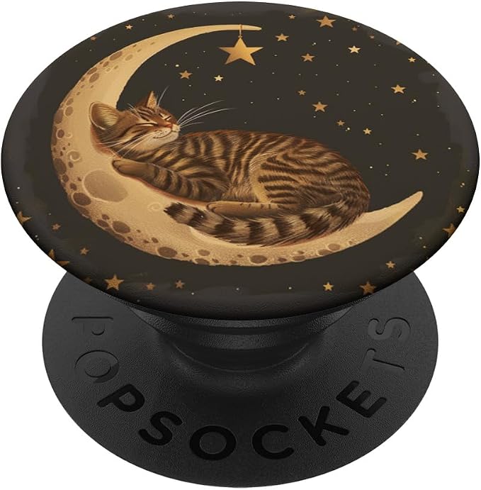 Brown Tabby Cat Sleeping PopSockets PopGrip for MagSafe