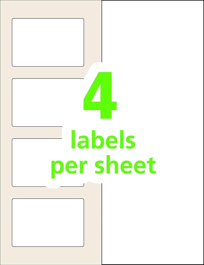 Avery 00756 Easy Align Self-Laminating ID Labels, Laser/Inkjet, 2 15/16 x 3 5/16, White (Pack of 100)