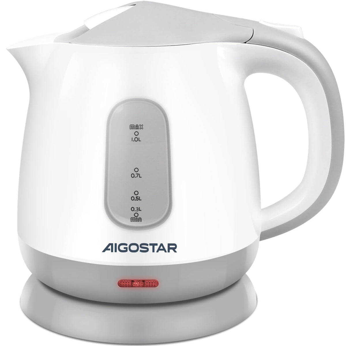Aigostar Small Electric Kettle, 1L Portable Electric Tea Kettle 1100W with Automatic Shut-Off and Boil Dry Protection, Travel Hot Water Boiler Cordless for Making Coffee and Tea, BPA-Free, Grey