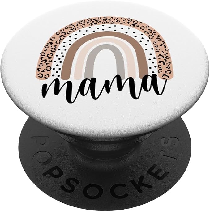 Mama Leopard Rainbow Cheetah Print Mommy Mothers Day PopSockets Adhesive PopGrip