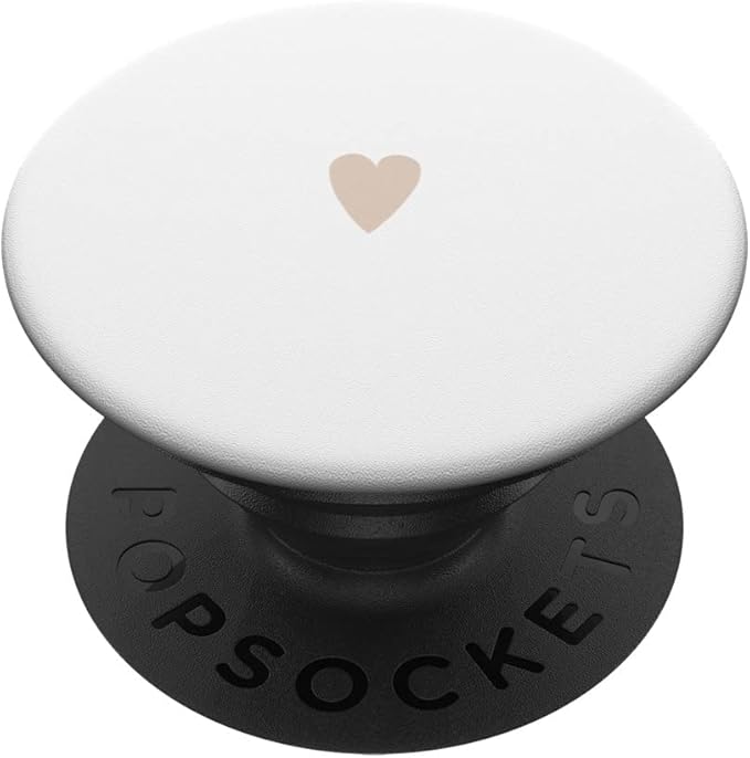 Sand/Beige/Tan Hand Drawn Heart Minimalist Love PopSockets Adhesive PopGrip