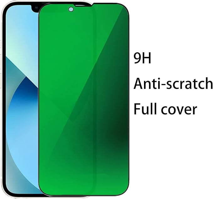 2 Pack Anti-Blue Privacy Tempered Glass Suit for iPhone 11 / iPhone XR Mirror Anti-Spy Screen Protector Anti-Peeping Film Electroplated 9H Hardness Anti-scratch 6.1 inch(Green)