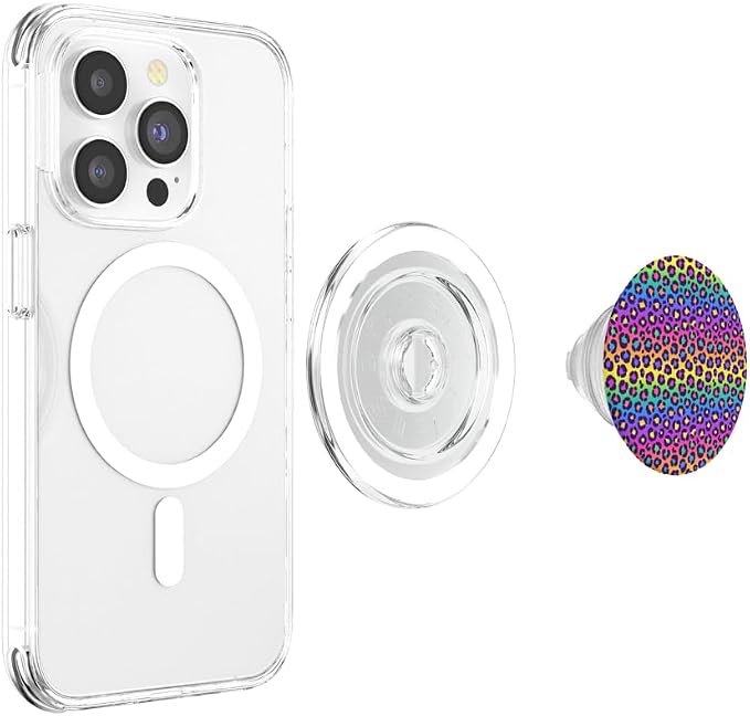 Super Cute Rainbow Decor Rainbow Cheetah Leopard PopSockets Adhesive PopGrip