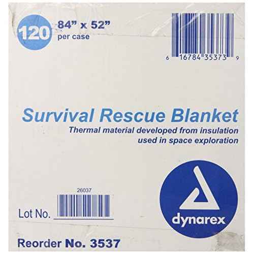 Dynarex Survival Rescue Blanket, 120 Count, 84 Inch x 52 Inch