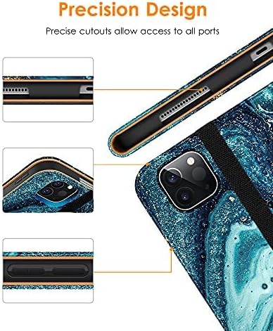 DTTO Case for iPad Pro 11 Inch 4th / 3rd / 2nd / 1st Generation 2022/2021/2020/2018Premium PU Leather Folio Stand Cover with Hand Strap Auto Wake/SleepMultiple Viewing Angles Black