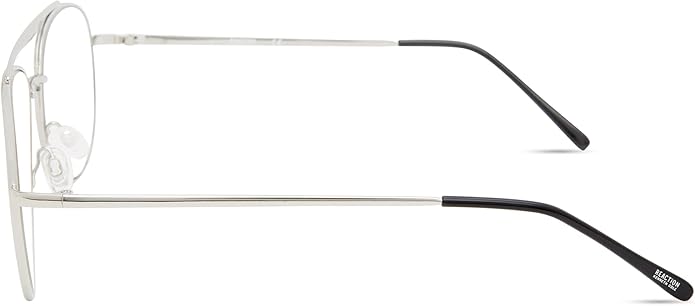 Kenneth Cole REACTION KC1511-B Teardrop Blue Light Blocking Eyewear Frames, Shiny Light nickeltin, 59mm