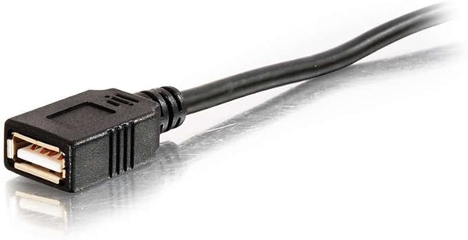 C2G 52107 USB A to A Long USB Extension Cable 6.56 Feet (2 Meters) Black (Pack of 2)