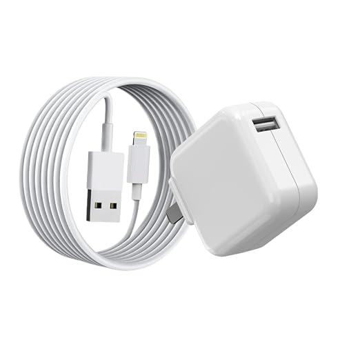 10FT iPad ChargeriPhone Charger Pad Cord Fast Charging 12W USB Wall Charge | Foldable Portable Travel Plug with 10Foot USB A to Lightning Fast Charging Cable for iPad Mini 1/2/3/4/5Air 1/2/3iPhone