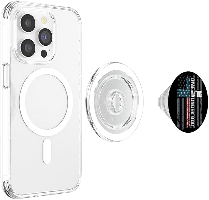 ONE Nation Under GOD - Christian USA Cross Flag Patriotic PopSockets Adhesive PopGrip