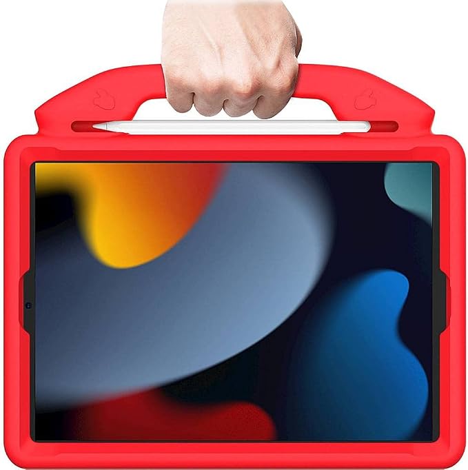 SaharaCase Thumbs Up KidProof Case for Apple iPad 10.2 (9th Generation 2021) [Shockproof Bumper] Rugged Child Protection Antislip Kickstand (Black)