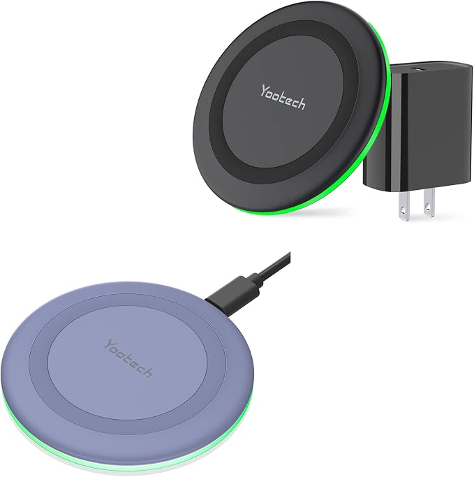 [2 Pack] Wireless Charging Pad with Quick Adapter