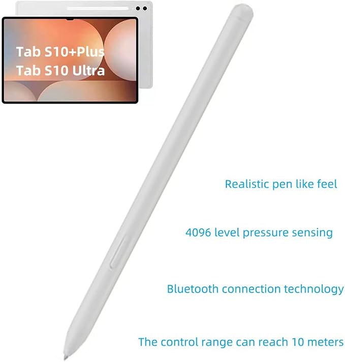 Tab S10+ Plus / S10 Ultra S Pen Compatible with Samsung Galaxy Tab S10+ Plus | Tab S10 Ultra All Versions Stylus Pen Slim 0.7mm Pen Tip 4096 Pressure Levels with 3pcs Tips (Black)