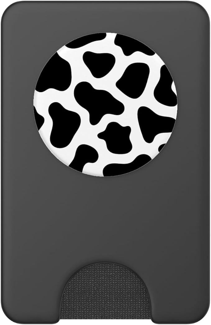 Cow Print Black and White Design for Teen Girls Women PopSockets Adhesive PopGrip