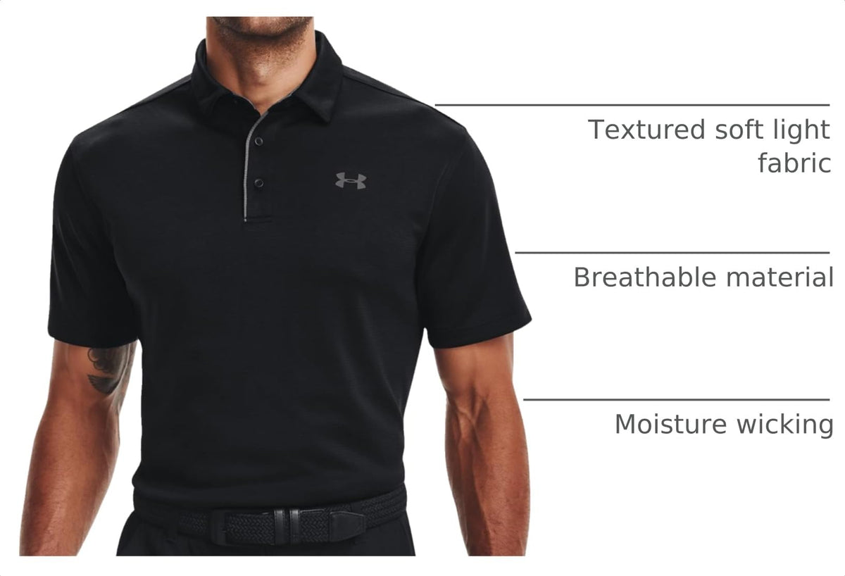 Under Armour Men's Tech Golf Polo , Black (001)/Graphite, XX-Large