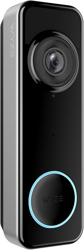 Wyze Battery Video Doorbell Wireless Camera, 1536x1536 HD+ with Color Night Vision, 2-Way Audio, 1:1 Head-to-Toe View, Person/Vehicle/Package Monitor, Wire-Free/Wired Option, 1 Minute Easy Setup