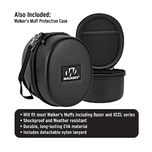 Walker's XCEL 500BT Digital Electronic Muff and Protective Case Bundle