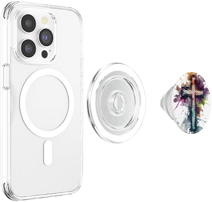 Christian Cross Watercolor Illustration PopSockets Adhesive PopGrip