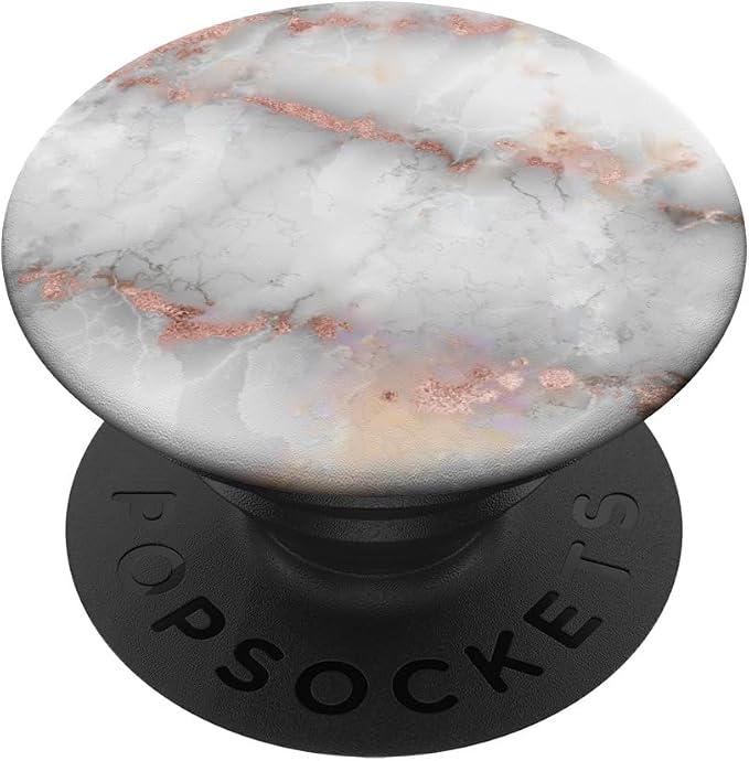 White &amp Rose Gold Marble PopSockets PopGrip: Swappable Grip for Phones &amp Tablets PopSockets Adhesive PopGrip