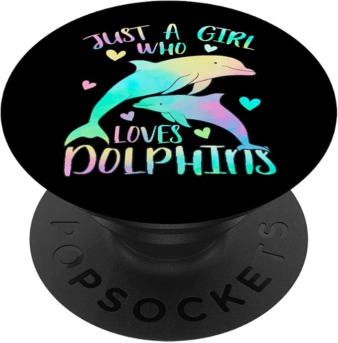 Just a Girl Who Loves Dolphins Cute Sea Dolphin Lover Themed PopSockets Adhesive PopGrip
