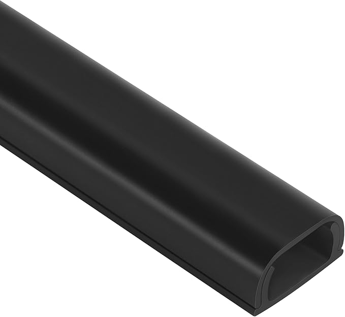 ZhiYo Wire Covers for 2 Cords, Cord Hider on Wall Mounted, 68in Cord Cover Kit, Cable Cover Paintable, Cable Concealer for Extension Cord/Ethernet Cable/Speaker Wire Hider, Black W0.7in H0.4in