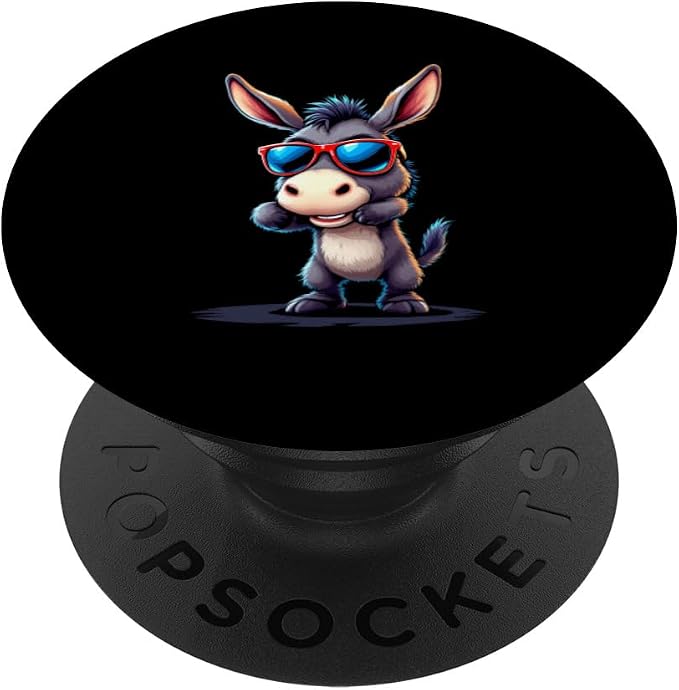 Funny donkey cartoon PopSockets PopWallet for MagSafe