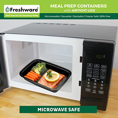 Freshware Meal Prep Containers [50 Pack] 1 Compartment Food Storage Containers with Lids, Bento Box, BPA Free, Stackable, Microwave/Dishwasher/Freezer Safe (16 oz) - size: 16OZ_50PK
