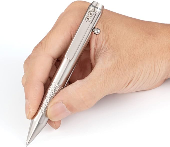Cool Hand 4.9'' Brass Bolt Action Pen with Retractable Stylus Tip | for Any Touch Screen Ballpoint Ink Refillable Compact Size Skelton Out Deep Pocket Clip (Brass)