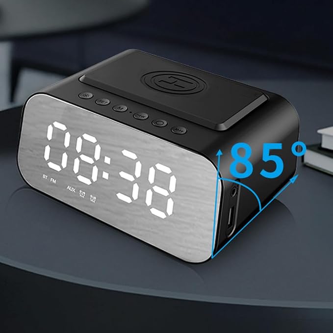 IHAO 3in1 Multifunctional Foldable Wireless Charging Station with LED Ambient Night Light Fast QC3.0 Charger for Phone iWatch Headphone Space-Saving Auto-Shutoff &amp Overcharge Protection-Black