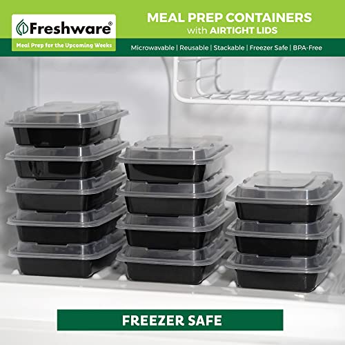 Freshware Meal Prep Containers [50 Pack] 1 Compartment Food Storage Containers with Lids, Bento Box, BPA Free, Stackable, Microwave/Dishwasher/Freezer Safe (16 oz) - size: 16OZ-50PK