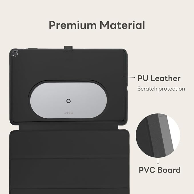 Penoval Silicone Cover Case for Google Pixel Tablet 11 inch 2023 Black | Adjustable viewing angle charging speaker dock compatible easy carry-on design shockproof protective shell slim fit
