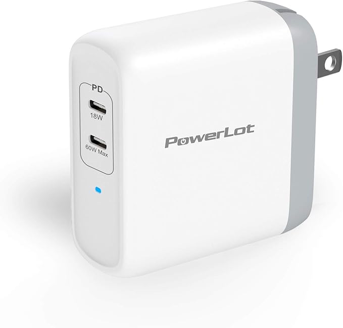 USB C Wall Charger PowerLot 68W 2-Port GaN PD 3.0 USB C Charger Block 60W USB C Power Adapter for MacBook Pro Fast Wall Charger for iPhone 15 pro maxiPhone14/13/12 Pro Max iPad ProiWatchiPods