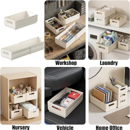 2 Pack Expandable Plastic Storage Boxes, Multi-Purpose Folding Organizer, Drawer Storage Divider For Bedroom, Kitchen And Snack Storage (m) - size: m