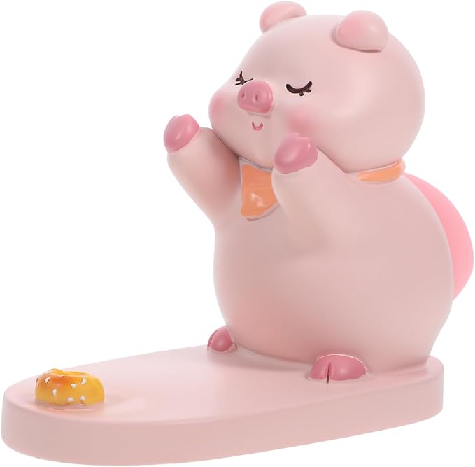 Homoyoyo Cute Pig Phone Stand Pig Phone Holder Stand for Desk Cell Holder for Smartphone Adorable Desktop Stable Support Bracket for Home Office Decor