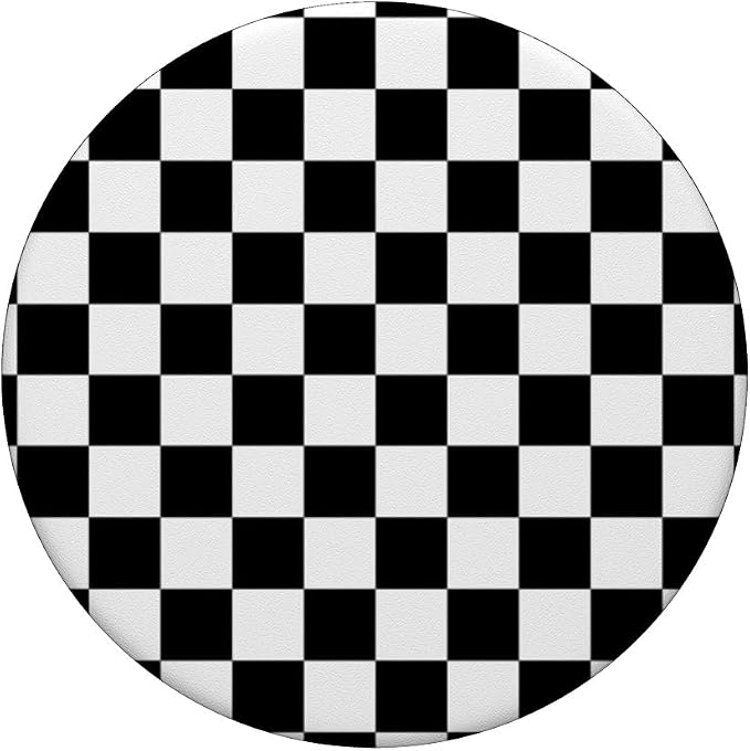 Black/White Classic Checkered Big Checkerboard PopSockets Adhesive PopGrip