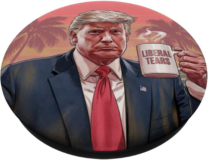 Donald Trump Miami Sunset Funny Liberal Tears Coffee Mug PopSockets PopWallet for MagSafe