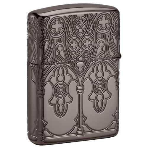 Zippo Gothic Window Design Armor¢ç Black Ice¢ç Pocket Lighter