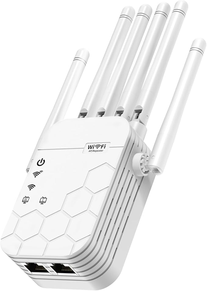WiFi Extender Signal Booster for Home, AC1900Mbps Dual Band, Covers up to 12880 sq.ft & 105 Devices, New 6X Faster Wireless WiFi Extender with Ethernet Port, WiFi Booster Compatible with All Routers