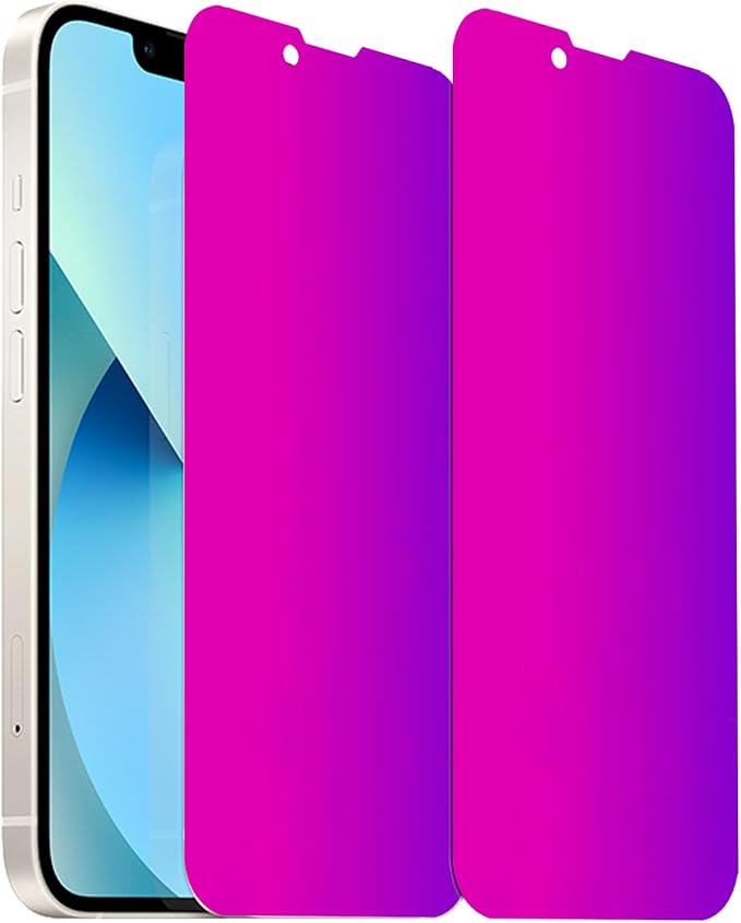 2 Pack Anti-Blue Privacy Tempered Glass for iPhone 11 / iPhone XR Anti-Spy Screen Protector Film Electroplated Gradient Colorful 6.1 inch
