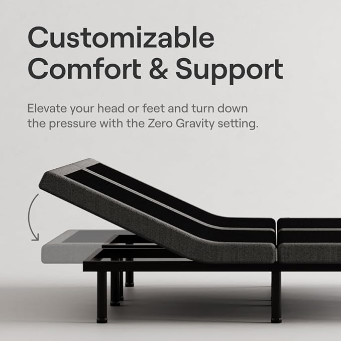 Nectar Ultra Twin XL Adjustable Base & 15” Hybrid Mattress - Head & Foot Incline - Innerspring Coils - Medium Firm Memory Foam - Cooling Upgrade - 3 Massage Settings - 365-Night Mattress Trial