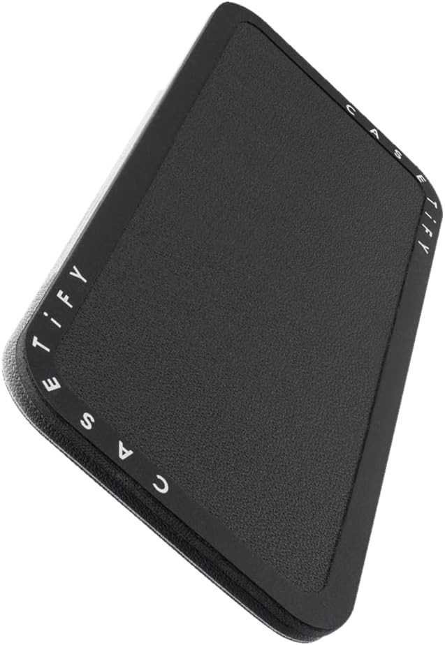 CASETiFY Snappy Laptop Phone Mount [Compatible with Magsafe] - Leather Heart - Black/Beige