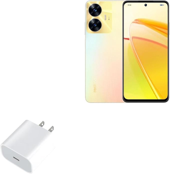 BoxWave Charger Compatible with Realme C55 - PD GAN miniCube (30W) 30W Tiny PD GAN Type-C Wall Charger - Winter White