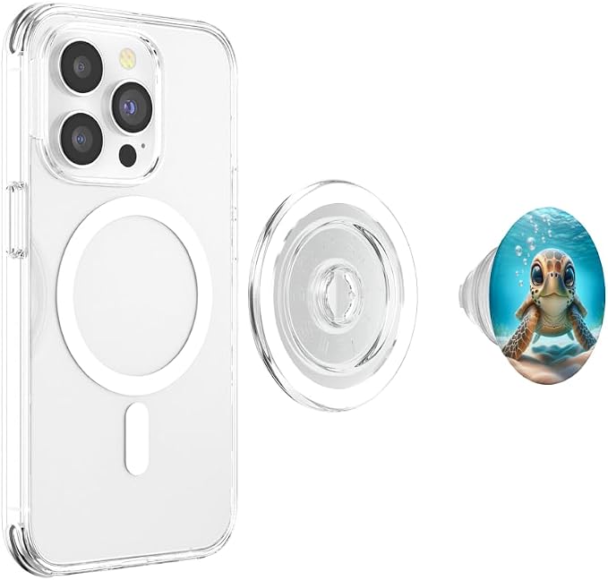 Adorable Cute Kawaii Sea Turtles in The Ocean PopSockets PopGrip for MagSafe