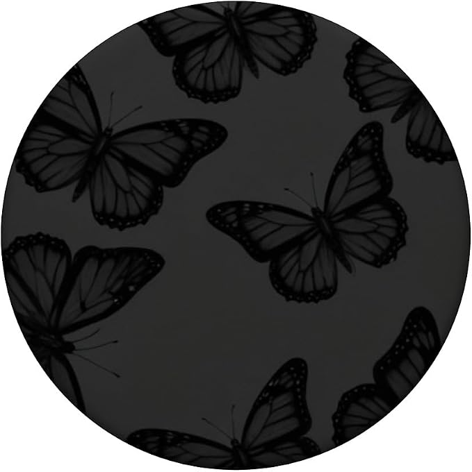 Dark Aesthetic Black Butterfly Pattern Girly PopSockets PopGrip for MagSafe