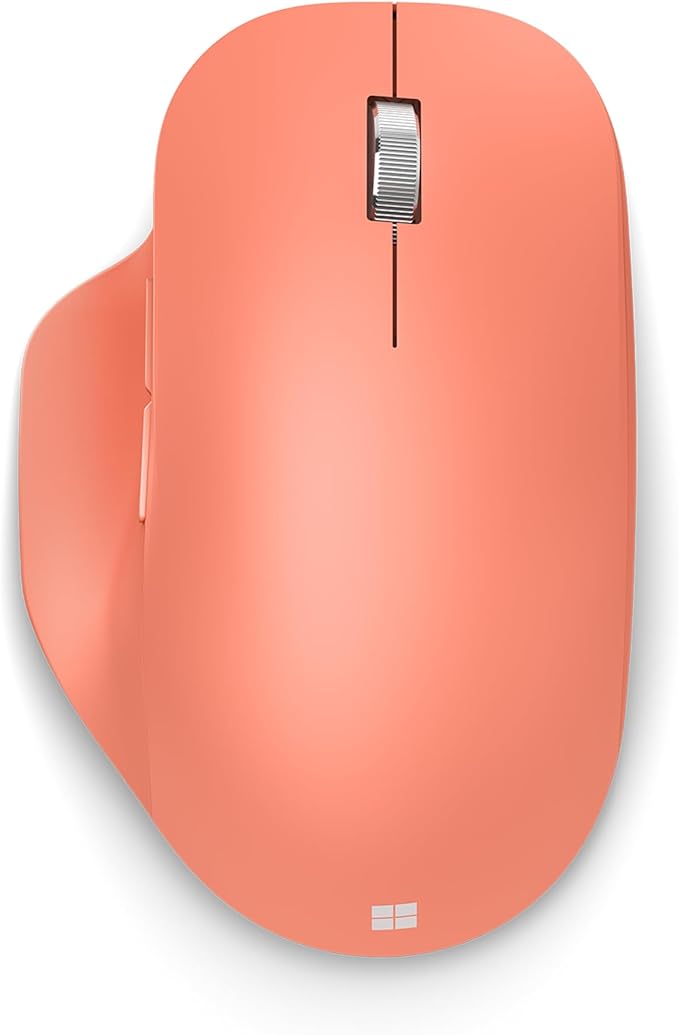 Microsoft Bluetooth Ergonomic Mouse - Peach - with comfortable Ergonomic design, thumb rest, up to 15months battery life. Works with Bluetooth enabled PCs/Laptops Windows/Mac/Chrome computers
