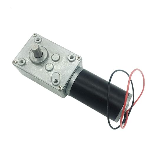 BRINGSMART A58SW31ZY 24V 27rpm DC Worm Gear Motor 60kg.cm Self-Locking Reversed Mini Turbine Geared Motor for DIY Robot Rotating Table Door Lock Curtain Machine (24V 27rpm)